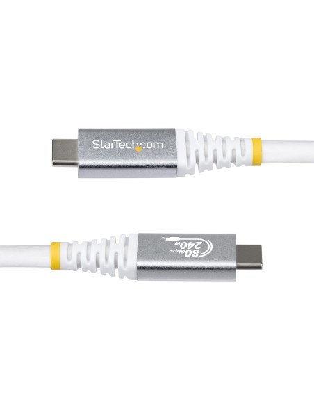 StarTech.com Cavo USB4 da 50cm, Cavo USB-C Certificato USB-IF, 80Gbps, PD240W, 8K120Hz   4K240Hz DP2.1 DP80, Cavetto Tipo-C