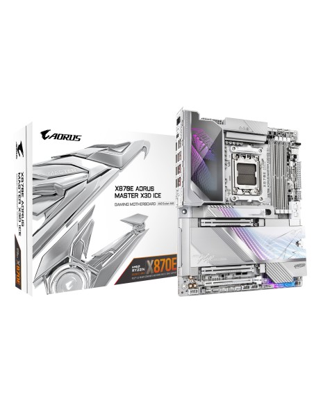 GIGABYTE X870E AORUS MASTER X3D ICE Scheda Madre – Supporta CPU AMD Ryzen 9000, VRM Digitale a 18+2+2 fasi, fino a 9000 Hz DDR5