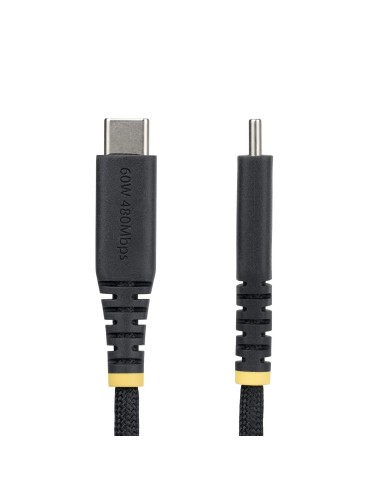 StarTech.com Cavo USB-C da 30cm, 60W (3A) PD, Guaina con Doppio Strato in Nylon Intrecciato, Robusto Cavetto USB 2.0 in TPE per