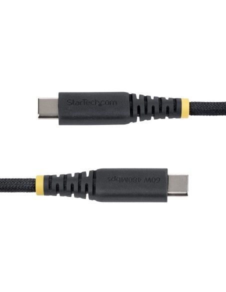 StarTech.com Cavo USB-C da 30cm, 60W (3A) PD, Guaina con Doppio Strato in Nylon Intrecciato, Robusto Cavetto USB 2.0 in TPE per
