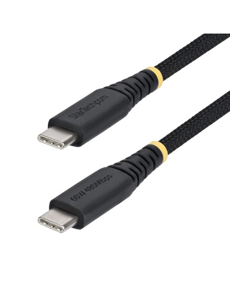 StarTech.com Cavo di Ricarica USB-C da 3m, 60W (3A) PD, Guaina con Doppio Strato Intrecciato in Nylon TPE, Robusto Cavetto USB