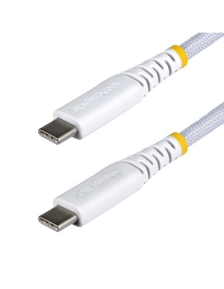 StarTech.com Cavo USB-C da 30cm, 60W (3A) PD, Guaina con Doppio Strato in Nylon Intrecciato, Robusto Cavetto USB 2.0 in TPE per