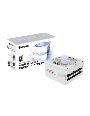 GIGABYTE AORUS ELITE P1000W ICE Alimentatore - PCIe 5.0, 80 PLUS Platinum, Design completamente modulare, Ventola da 120 mm,