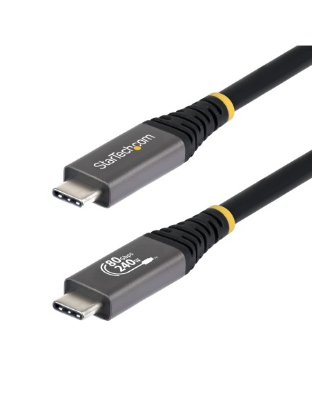 StarTech.com Cavo USB4 da 50cm, Cavo USB-C Certificato USB-IF, 80Gbps, PD240W, 8K120Hz   4K240Hz DP2.1 DP80, Cavetto Tipo-C