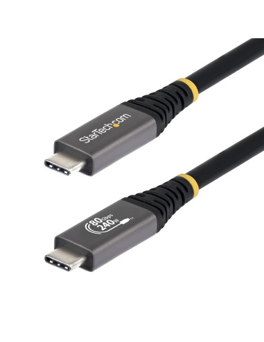 StarTech.com Cavo USB4 da 1,5 m, Cavo USB-C Certificato USB-IF, 80Gbps, PD 240W, 8K 120Hz   4K 240Hz DP2.1 DP80, Cavetto Tipo-C