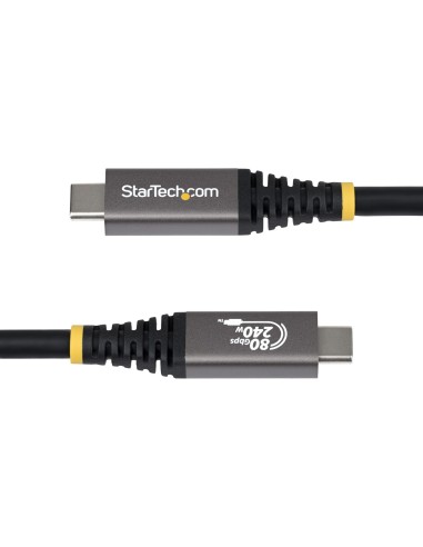 StarTech.com Cavo USB4 da 1m, Cavo USB-C Certificato USB-IF, 80Gbps, PD240W, 8K120Hz   4K240Hz DP2.1 DP80, Cavetto Tipo-C
