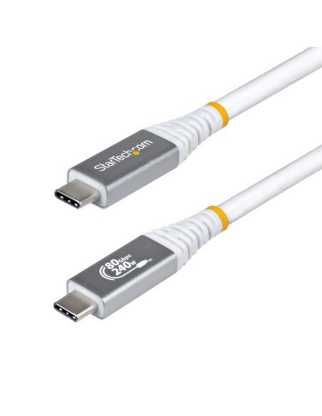 StarTech.com Cavo USB4 da 1,5 m, Cavo USB-C Certificato USB-IF, 80Gbps, PD240W, 8K120Hz   4K240Hz DP2.1 DP80, Cavetto Tipo-C