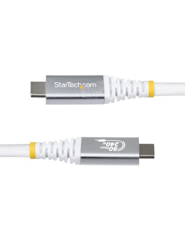 StarTech.com Cavo USB4 da 1m, Cavo USB-C Certificato USB-IF, 80Gbps, PD240W, 8K120Hz   4K240Hz DP2.1 DP80, Cavetto Tipo-C