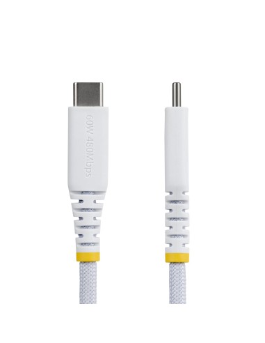 StarTech.com Cavo USB-C da 15cm, 60W (3A) PD, Guaina con Doppio Strato in Nylon Intrecciato, Robusto Cavetto USB 2.0 in TPE per