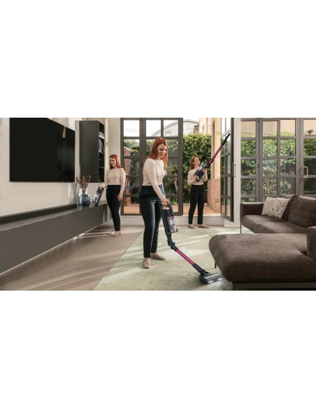 Hoover HF1M10HX 011 Aspirapolvere a bastone 2 in 1 Batteria Secco Senza sacchetto 200 W Magenta, Nero