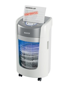 Leitz IQ OptiMax Home Office 225 distruggi documenti Taglio a frammenti 58 dB Grigio, Bianco