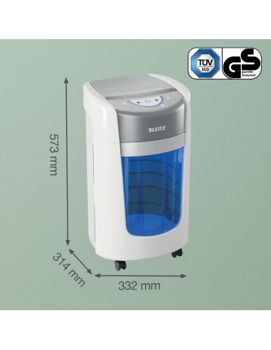Leitz IQ OptiMax Home Office 225 distruggi documenti Taglio a frammenti 58 dB Grigio, Bianco