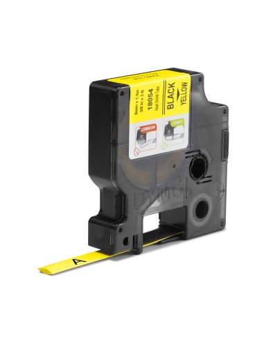 DYMO Rhino etichette industriali tubolari termoretraibili | 9 mm x 1,5 m | nero su giallo