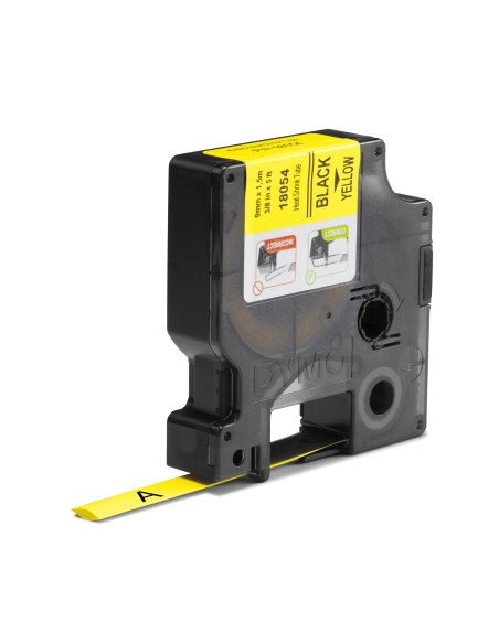 DYMO Rhino etichette industriali tubolari termoretraibili | 9 mm x 1,5 m | nero su giallo