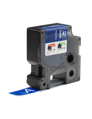 DYMO Rhino Etichette in vinile industriale | 19 mm x 5,5 m | Stampa bianca su blu | Autoadesive | per LabelManager e Rhino