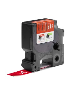 DYMO Rhino Etichette in vinile industriale | 19 mm x 5,5 m | Stampa bianca su rosso | Autoadesive | per stampanti di etichette 2