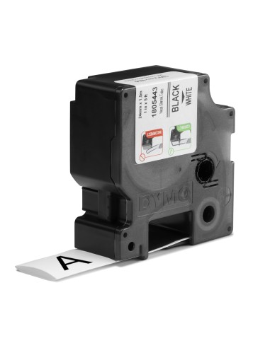 DYMO Rhino Industrial Tubi per etichette termorestringenti per cavi | 24 mm x 1,5 m | Stampa nera su bianco | Autoadesivi | per