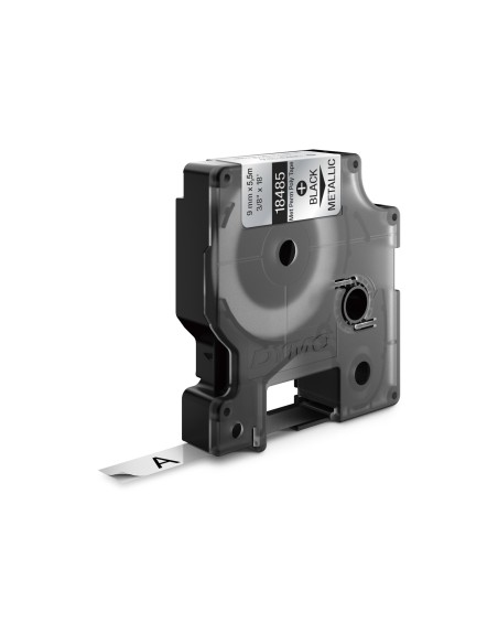 DYMO Rhino etichette industriali in poliestere permanente | 9 mm x 5,5 m | nero su metallizzato