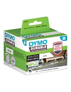 DYMO Etichette originali LabelWriter resistenti | 59 mm x 190 mm | Poliestere bianco | 170 etichette autoadesive grandi | Alte 2