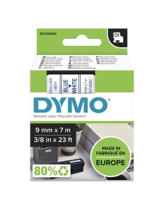 DYMO D1 etichette originali | Rotolo da 9 mm x 7 m | stampa blu su bianco | etichette autoadesive per etichettatrice