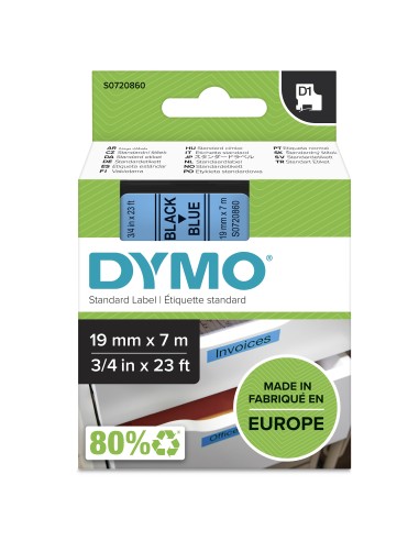 DYMO D1 etichette originali | 19 mm x 7 mm | stampa nera su blu | etichette autoadesive per etichettatrice LabelManager | 1