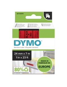 DYMO D1 etichette originali | 24 mm x 7 mm | stampa nera su rosso | etichette autoadesive per etichettatrice LabelManager | 1