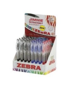 Zebra Jimnie Roller Ball Nero, Blu, Verde, Rosso 40 pz