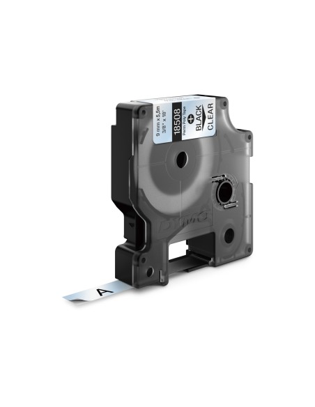 DYMO Rhino etichette industriali in poliestere permanente 9 mm x 5,5 mnero su trasparente