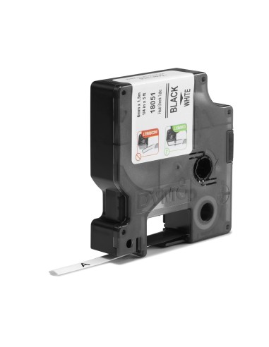 DYMO Rhino etichette industriali tubolari termoretraibili | 6 mm x 1,5 m | nero su bianco