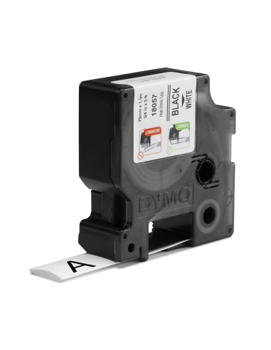 DYMO Rhino Industrial Tubi per etichette termorestringenti per cavi | 19 mm x 1,5 m | Stampa nera su bianco | Autoadesivi | per
