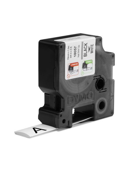 DYMO Rhino Industrial Tubi per etichette termorestringenti per cavi | 19 mm x 1,5 m | Stampa nera su bianco | Autoadesivi | per