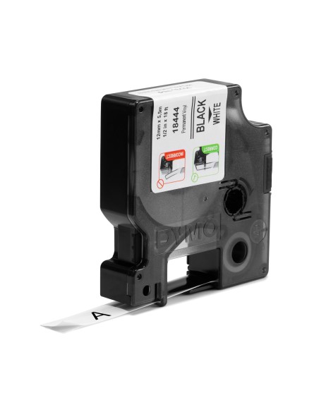 DYMO Rhino etichette industriali in vinile autoadesive | rotolo da 12 mm x 5,5 m | stampa nera su bianco