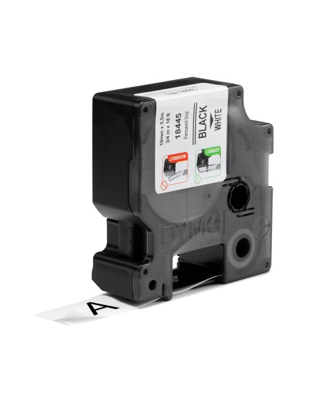 DYMO Rhino etichette industriali in vinile autoadesive | rotolo da 19 mm x 5,5 m | stampa nera su bianco