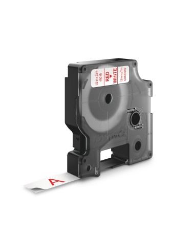 DYMO D1 etichette originali | Rotolo da 12 mm x 7 m | stampa Rossa su bianco | etichette autoadesive per etichettatrice