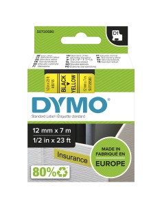 DYMO D1 etichette originali | stampa nera su giallo | 12 mm x 7 m | etichette autoadesive per etichettatrice LabelManager | 1