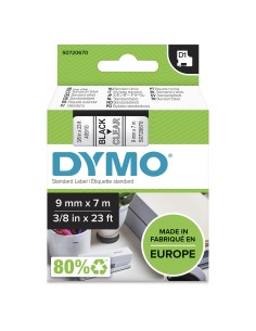 DYMO D1 etichette originali | stampa nera su trasparente | 9 mm x 7 m | autoadesive | per etichettatrice di etichette 2
