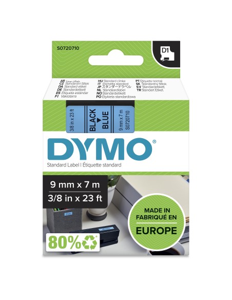 DYMO D1 etichette originali | 9 mm x 7 mm | stampa nera su blu | etichette autoadesive per etichettatrice LabelManager | 1 Pezzo