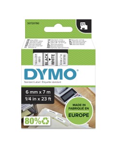 DYMO D1 etichette originali | stampa nera su bianco | 6 mm x 7 m | etichette autoadesive per etichettatrice LabelManager | 1