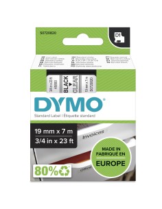 DYMO D1 etichette originali | 19 mm x 7 mm | stampa nera su trasparente | etichette autoadesive per etichettatrice LabelManager