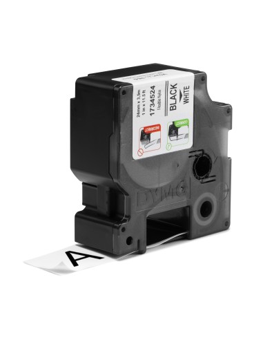 DYMO Rhino etichette industriali in nylon flessibile | 24 mm x 3,5 m | nero su bianco