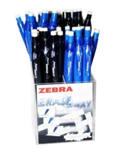 Zebra Erase Away Nero, Blu 40 pz