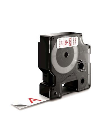 DYMO D1 - Standard Etichette - Rosso su bianco - 19mm x 7m