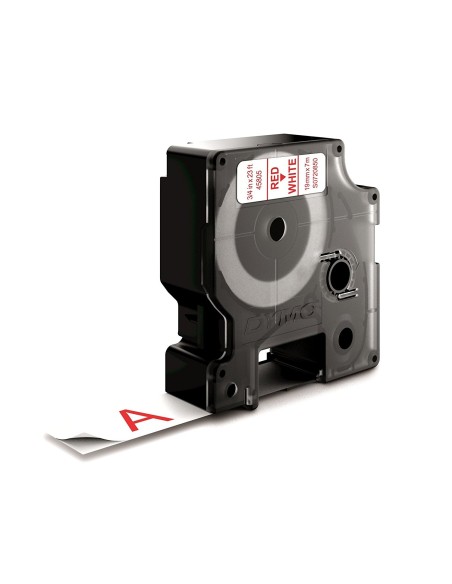 DYMO D1 - Standard Etichette - Rosso su bianco - 19mm x 7m