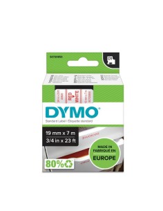 DYMO D1 - Standard Etichette - Rosso su bianco - 19mm x 7m 2