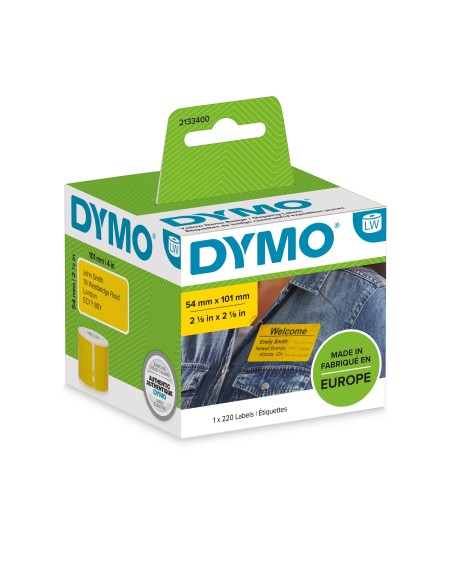 DYMO LW grandi etichette di spedizione   badge nominativi | Stampa nera su etichetta gialla | 54 mm x 101 mm | Autoadesivo |