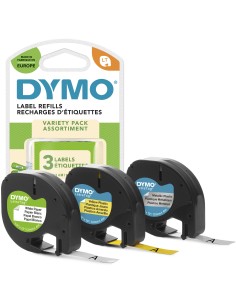 DYMO LetraTag etichette originali confezione valore con etichette in cartaplastica e metallico | 12 mm x 4 m | LT etichette 2