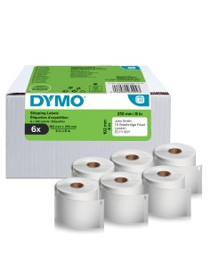DYMO LW etichette originali per etichettatrice LabelWriter 5XL 4XL | 102 mm x 210 mm | 6 rotoli da 140 etichette facili da 2