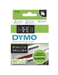 DYMO D1 etichette originali | Rotolo da 19 mm x 7 m | stampa bianca su nero | etichette autoadesive per etichettatrice 2