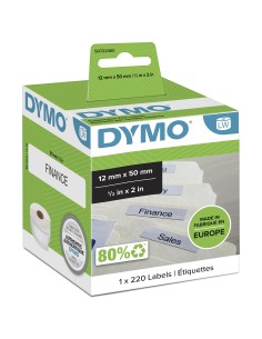 DYMO LW etichette originali per cartelle sospese | 12 mm x 50 mm | 12 rotoli da 220 etichette facilmente staccabili |