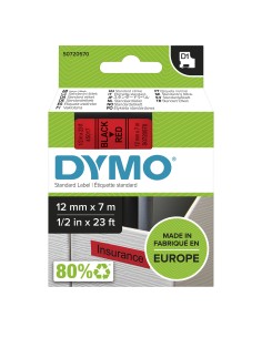 DYMO D1 etichette originali | 12 mm x 7 mm | stampa nera su rosso | etichette autoadesive per etichettatrice LabelManager | 1